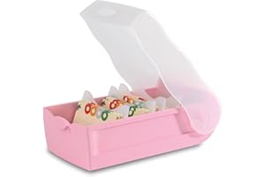 HAN Croco 997-886 - Caja de tarjetas de aprendizaje (5 compartimentos, DIN A7, para 900 tarjetas, incluye 5 placas de apoyo + 100 tarjetas de aprendizaje, caja de aprendizaje, 997-886), color rosa