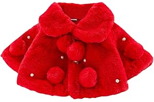MoccyBabeLee Infant Baby Girls Coat Faux Fur Long Sleeve Cape Cloak Jackets Outwear Warm Winter Clothes