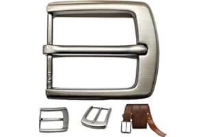Amazleer Gürtelschnalle für Herren, Belt Buckle, Zinklegierung Poliert, 40mm, Einzelne Zinken Quadratisch, Klassische Ledergürtel Ersatzschnalle Men's Belt Buckles