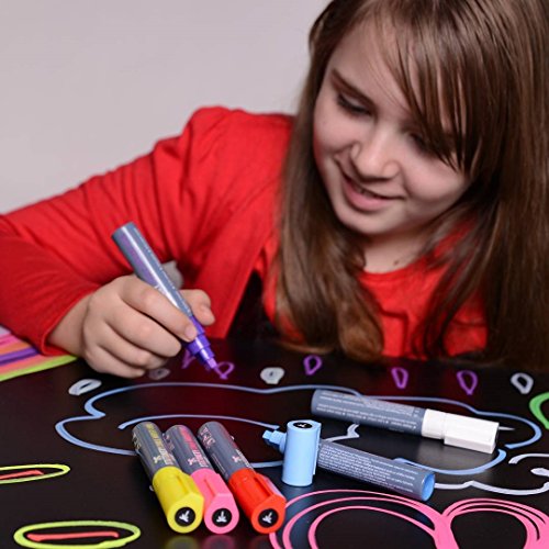 Stationery Island Kreidemarker Keilspitze 8 mm – 8 Stück farbig sortiert – Grauer Stiftschaft – Feucht Abwischbar - 3