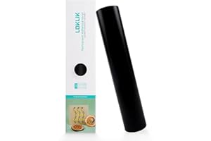 LOKLIK Vinyl, permanent, matt, Schwarz, 30,5 x 1200 cm, wasser- und UV-beständig, ideal für Glas, Metall, Keramik, Kunststoff, kompatibel mit Cricut, Silhouette (schwarz)