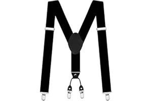 AUYAO Bretelle Uomo, Accessori Bretelle Lavoro, Bretella a Forma di Y con 4 Forte Clip, Registrabili Bretelle Uomo Donna, Bretelle Eleganti Bretelle Pantaloni per Camicie Abiti Feste Affari