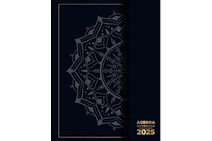 Agenda settimanale 2025: Settimana su doppia pagina, grande formato, calendario mensile con note, 12 mesi, copertina mandala