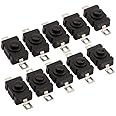 ERH India (Pack of 10) Self Locking Push ON Push Off Switch, DC 260V 1.5 A Tactile Tact Switch 2 Pin On Off Push Button Switch for DIY Electronic Projects