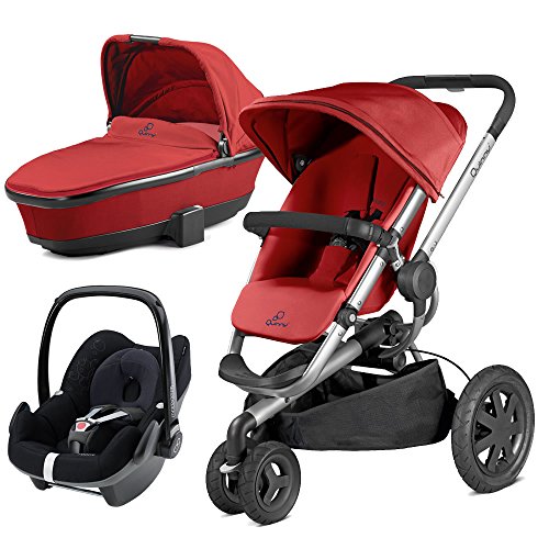 Quinny Buzz Xtra and Carrycot Red Rumour with Pebble Total Black