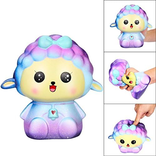 WSSB Squishy Toy Dreamlike Unicorn Squishy Scented Squishy Slow Rising Squeeze Toys Collection Galaxy Deer Cream Scented Squishy Slow Rising Squeeze Strap Kids Toy Gift (A)