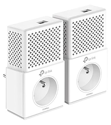 TP-Link CPL AV1000 (Débit 1000 Mbps), 1 Port Ethernet Gigabit, Prise Intégrée Version Française, Pack de 2 CPL (TL-PA7010P KIT(FR))