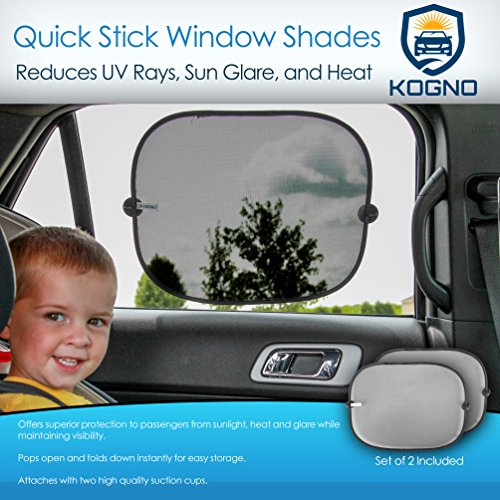 Car Sun Shade (2 Pack) - Premium Baby Car Window Shades - Blocks over 97% of Harmful UV Rays as well as Sun Glare and Heat - Baby Sun Shade sized to fit most Vehicles - Blocks twice as much Sun as Other Baby Car Sun Shades for Increased Sun Protection - LIFETIME Guarantee