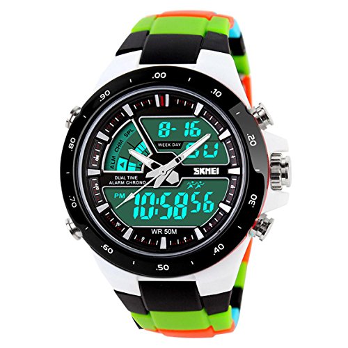 XLORDX Digital Armbanduhr LED Sportuhr Stoppuhr Wecker Wasserdicht Quaruhr Alarm Schwarz Grn XLORDX Digital Armbanduhr LED Sportuhr Stoppuhr Wecker Wasserdicht Quaruhr Alarm Schwarz Grn
