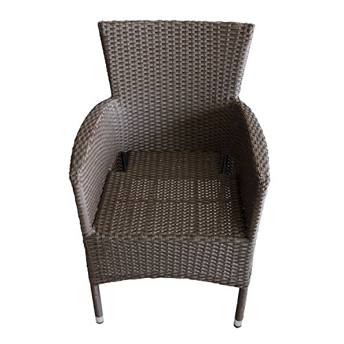 Polyrattan Sessel stapelbar Rattansessel braun-meliert inklusive Sitzkissen Gartensessel Stapelstuhl Gartenstuhl Rattanstuhl Rattansessel Terrassenmöbel Balkonmöbel Gartenmöbel - 5