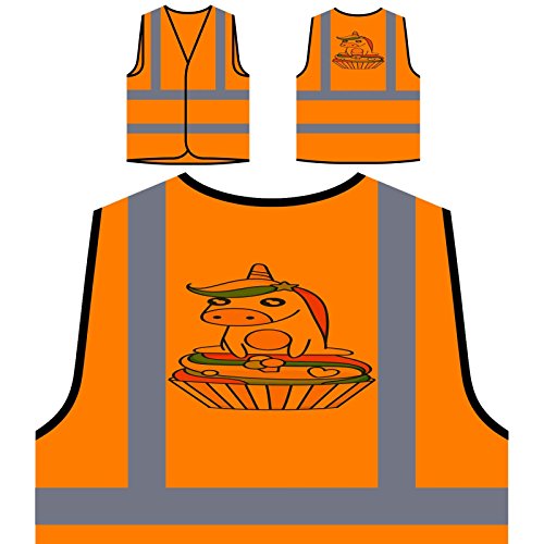 Pastel De Unicornio Mágico Chaqueta de seguridad naranja personalizado de alta visibilidad o870vo