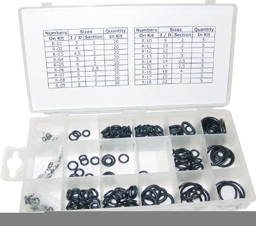 225 tlg. Gummi O-Ring O-Ringe Dichtungsring Schaftring Set Ø 3-22mm