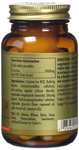 Solgar L-Lysine 1000 mg Tablets - Pack of 50 - Image 6
