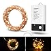 Produktbild LED Kupferdraht Lichterkette,BROTOU LED Warmweiß Dimmbar Kupferdraht Lichterketten 120 LEDs 12M Nacht Licht Außen IP44 Wasserdicht 8 Modi DIY Dekor für Party Weihnachten,Halloween,mit Mini Controller