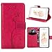 Produktbild iPhone 7 PU Leather Flip Case, iPhone8 Schwarz Wallet Hülle, iPhone 7 Leder Cover, SpiritSun PU Freizeit Style Tasche Leder Case Echt Cool 3D DIY Design Weich Bronze Linien Muster Handytasche Schutz Flip Brieftasche mit Karte Slot und Faltbar Stand Bumper Etui Schale Pour für das Original Apple iPhone 7/8 (4.7 Zoll)-Rose rote Ameise