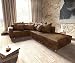 Produktbild DELIFE Couch Clovis modular - Ecksofa, Sofa, Wohnlandschaft & Modulsofa (Braun, Ecksofa Links mit Hocker + Armlehne)