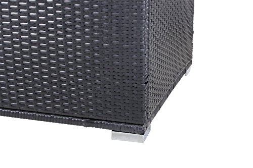 Miweba Grande XXL Auflagenbox Kissenbox 950L Gartentruhe Box Polyrattan Liege Sitztruhe wasserdicht Gasdruckdämpfer 4 Farben (Schwarz) - 5