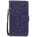 Produktbild Motorola Moto G5 Hülle, Chreey [Prägung Indische Sonne] Lederhülle Sonnen Blume Brieftasche Wallet Tasche Magnet Flip Case Handyhülle Etui mit Kartenfach Ständer [Lila]