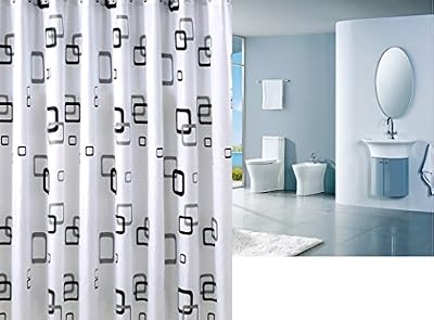 HJL damier douche imperméable noir et blanc Décor rideau 180 * 220 cm