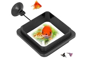Pssopp Alimentador de Peces de Acuario Anillo de alimentación de Peces Tanque de Peces Flotador de Alimentos Flotante Estación de alimentación Circular con ventosas(Cuadrado)