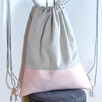 Turnbeutel / GymBag Rose / Rucksack / rosa & grau