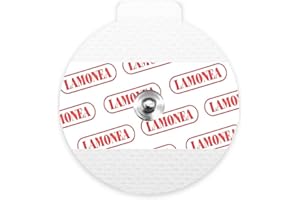 LAMONEA SN03 - Kit 50 Elettrodi Monouso 50x48mm - Elettrodo Ovale, Connessione Clip in Acciaio, Adesivo Idrogel Solido, con Sensore in Ag/AgCI (50 elettrodi)