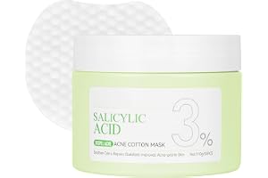 LOPHE Rengöringsdynor, 55 st. dubbelstrukturerade ansiktstonerförstärkare för exfoliering och porvård med 3 % salicylsyra, fö