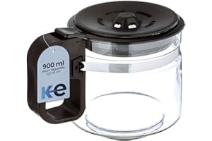 Anakel Home Jarra Cafetera Universal Grande Compatible con Cafetera Americana o de Goteo Eléctrica | Vidrio, Tapa Antigoteo, Altura Regulable 12,5-15 cm, 900ml | REVISAR MEDIDAS