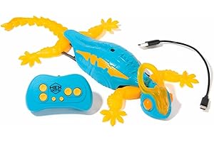 HEX BOTS Wall Crawler Chameleon, Rechargeable Remote Control Robot - Yellow