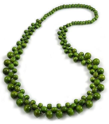 Lunga Collana Di Perle In Giada Verde Naturale – 6mm – Pietra Preziosa Rotonda – Gioiello Elegante Da Donna – Regalo Idea