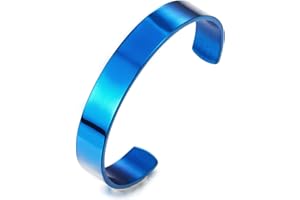 COOLSTEELANDBEYOND 19 cm klasyczna męska i damska, regulowana bransoletka ze stali nierdzewnej, kolor srebrny, satynowany