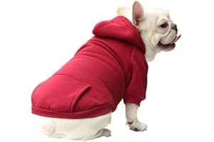 FUNAT Cane Autunno Inverno Felpa con Cappuccio, Cappotto Sportivo Dell'Animale Domestico, Maglione Caldo è Adatto per Gatti, Inverno Dog Felpe con Cappuccio con Tasche