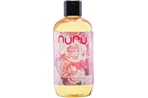Nuru Olejek do masażu róża (250 ml) – olejek do masażu całego ciała do zmysłowego masażu, ręcznie wykonany, z witaminą E i algami Nori, nietestowany na zwierzętach