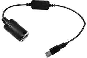 POHOVE USB A Male to 12V Car Cigarette Lighter Socket Female Converter Cable, Cigarett-e Lighter Adapter for Driving Recorder, Dash Cam