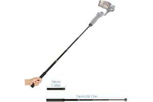 HAFOKO Varilla de Extensión Ajustable 29" Soporte de Mango para Selfie con Varilla Roscada de 1/4" Compatible con Osmo Mobile 5 Osmo 4 Osmo 3 Osmo2/1 Smooth X Smooth Q Smooth 4 Gimbal Estabilizador