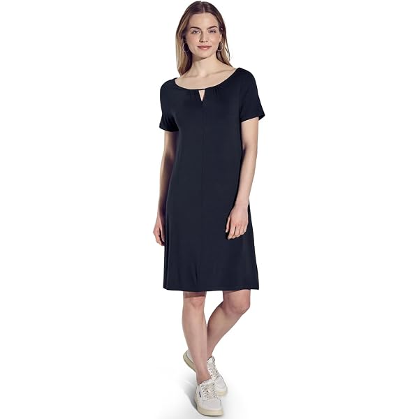 STREET ONE Jersey-Kleid Mit Taschen – Bequemes Midi-Kleid Mit Rundhals & Tunnelzug Für Den Sommer