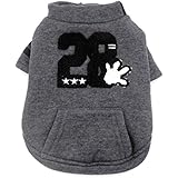 smalllee _ Lucky _ store Coat Fleece gefüttert Sweatshirt Jacke Print Puppy Pet Kleidung HAN Version, klein, grau