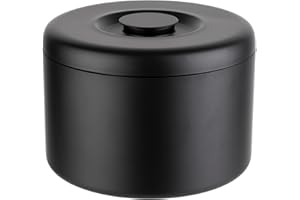 Buddy´s Bar - Grande contenitore per cubetti di ghiaccio con capacità di 6 litri, secchio per ghiaccio in alluminio - 27 cm x 27 cm x 20 cm, non lavabile in lavastoviglie, colore: nero