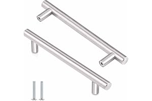 KTHZI 2 Pack Kitchen Cupboard Handles,Stainless Steel Handles Cabinet T Bar Knobs,Furniture Handles for Steel Kitchen Door,Drawer,Wardrobe,Brushed Cabinet(Hole Centre 96mm)