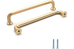 SYZOW 6 pièce poignées de placard de Laiton Brossé - poignées de tiroir de Laiton Brossé poignee de meuble cuisine entraxe 192mm