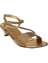 Footshez Women's Golden Heel Sandal