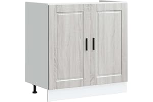 vidaXL Mobile Base lavello Porto Grigio Sonoma 80x46x81,5cm Truciolato