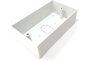 DRUT Surface Mounting Back Box for Wallplate Ethernet Faceplate, Multi Cable in/out Points (Double 145mm x 86mm x 45mm, White)