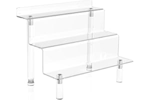 WINKINE 3-stufiger Acryl Riser Displayständer für Amiibo Funko POP Figuren Display Riser Ständer für Dessert Cupcakes Gewürze Tischorganisator für Sammlerstücke & Kosmetik(1 Stück groß)