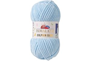 BAYMAX Himalaya Dolphin Baby Yarn Each Skein 100gr 120m Super Bulky Yarn for Knitting&Crocheting Ideal for Cardigans Shawls Blankets Hats and Home Textiles (1, 80306 Light Blue)