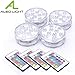 Produktbild 4pcs Unterwasserlicht, ALED LIGHT Unterwasser LED Licht mit Fernbedienung, Wasserdichtes LED Unterwasserlicht Multi Farbwechsel, 10-LED RGB Wasserdicht LED Lichter für Vase Basis Aquarium Teich