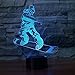 Produktbild Snowboard Modell 3D Nachtlicht LED Illusion Ski man 3 Lichter LED 7 Farbwechsel USB Touch Schalter Baby Licht am besten Geschenk