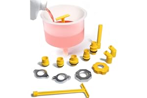 EINESIN No-Spill Coolant Funnel Kit, 15 Piece Fluid and Oil Funnel Set, Allows Access To Hard-To-Reach Radiators, Universal Fitment Applicable to Any Vehicle
