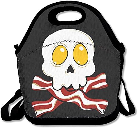 Xiisxin Bacon Eggs Skull Lunch Tote Bag - Large &amp; Thick Insulated Tote - Suit For Men Women Kids