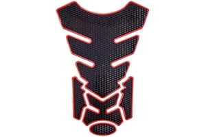 BKEPDY Motorrad Tankpad Motorrad Tankaufkleber 3D Aufkleber Fisch Knochenschutz Aufkleber Gas Tank Pad Abdeckungs Schutz Aufkleber Für Motorräder Dekorativen Kraftstofftanks (Rot)